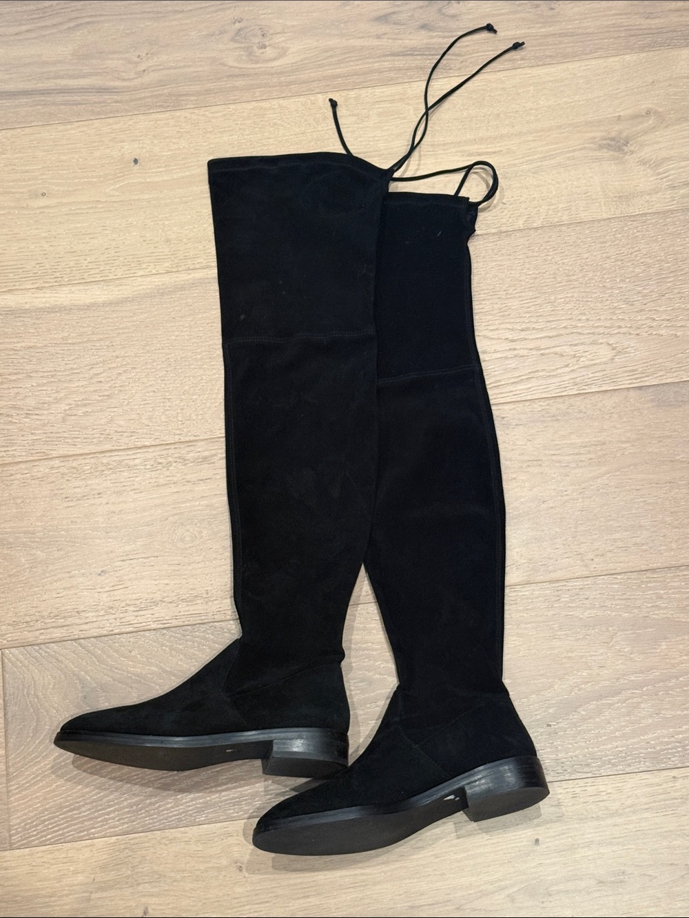 Stuart Weitzman Black Suede Over-the-Knee Boots